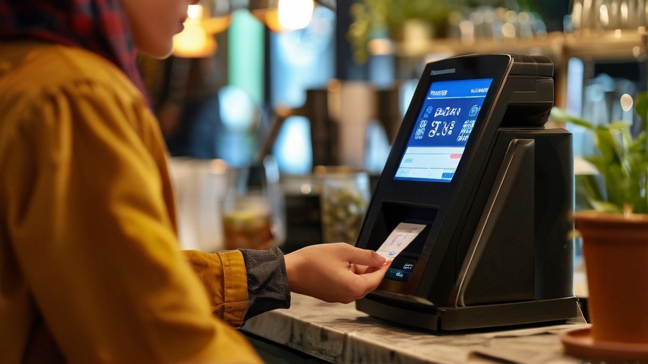 Customer at a tip screen choosing a tip amount in a digital payment setting