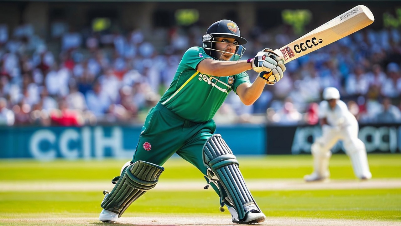 A person watching a live cricket match on the TouchCric platform on a smartphone.